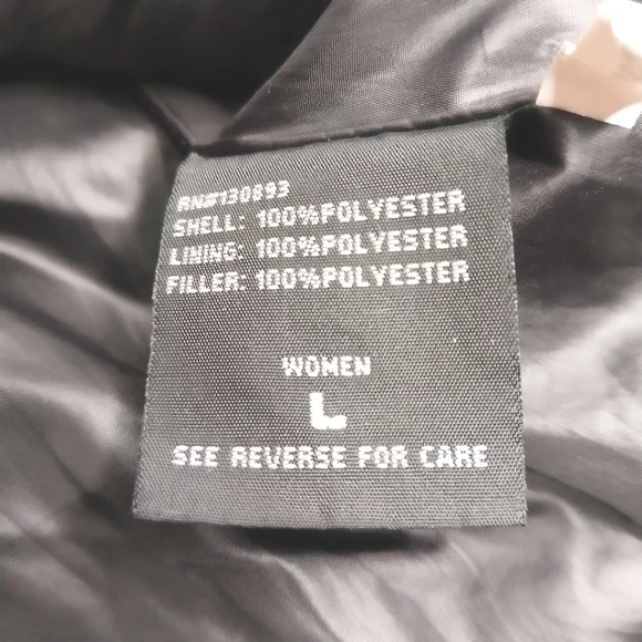 Stoic Womens Large Black Puffer Jacket Stand Up Collar - Picture 2 of 7